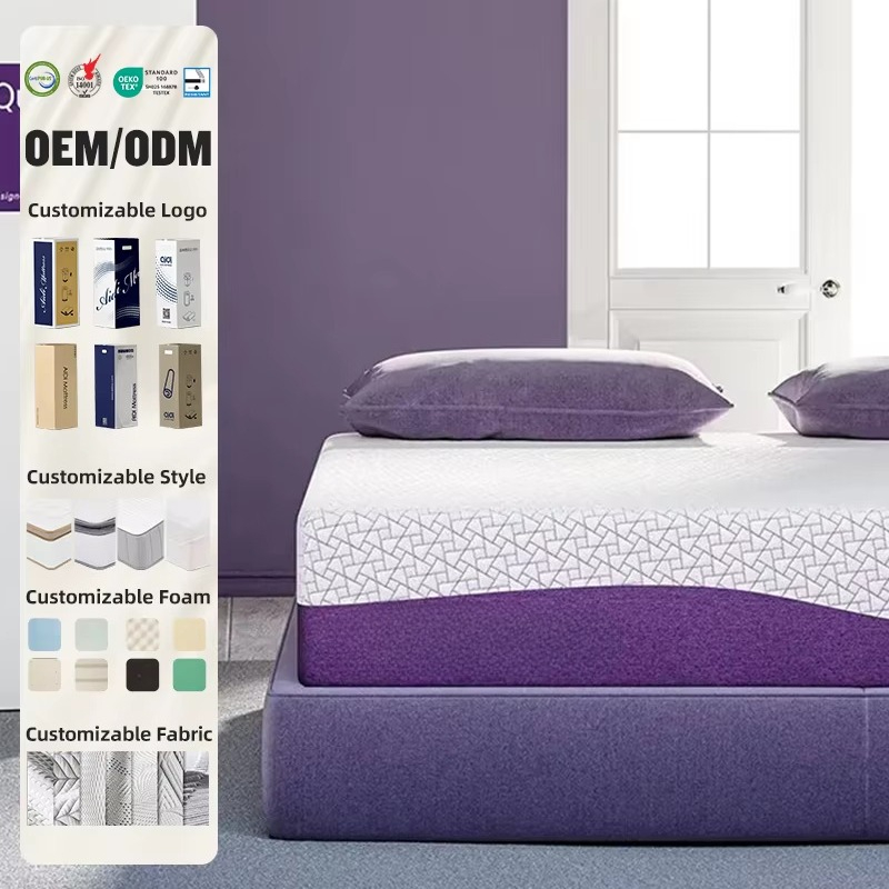 OEM/ODM Prple Colour Mattress  - Memory Foam Mattress In A Box Queen 评论和价格