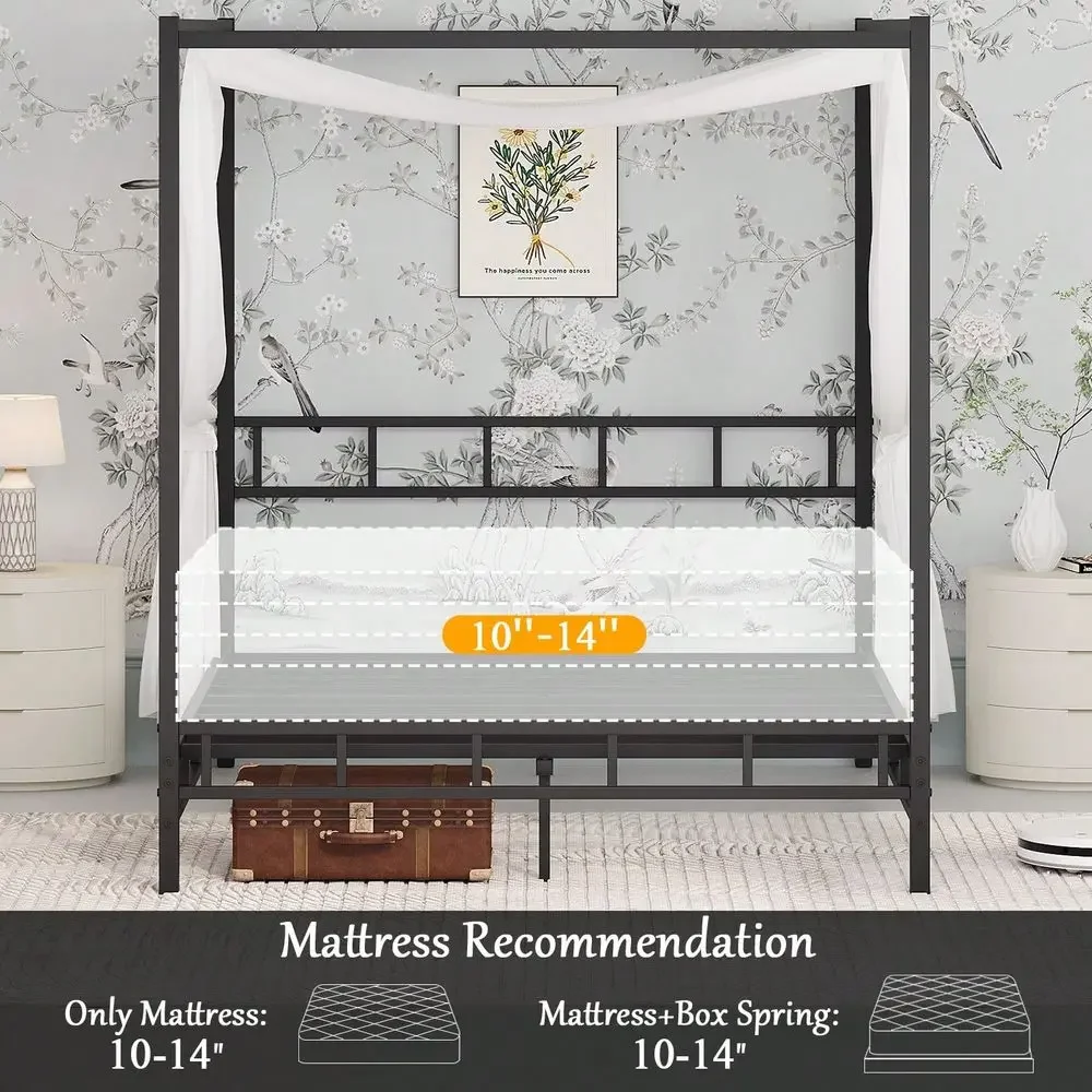 Metal Canopy Bed Frame, Queen  - Canopy Bed Frame Metal Queen 评论和价格