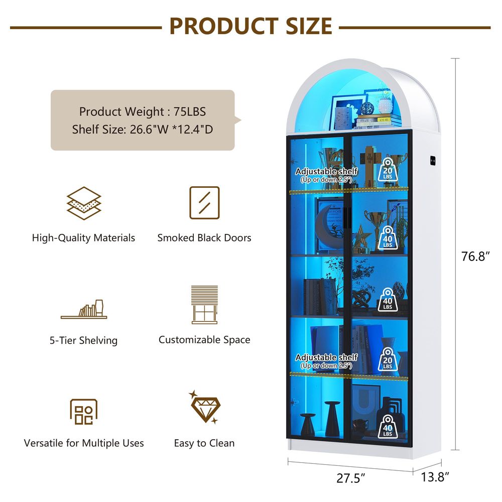 Display Cabinet with Doors and - Storage 评论和价格