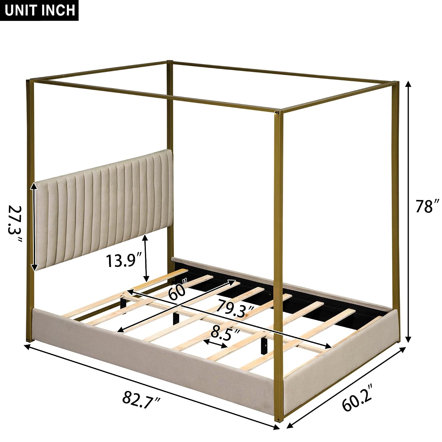 Modern Canopy Platform Bed Que - Canopy Bed Frame Metal Queen 评论和价格