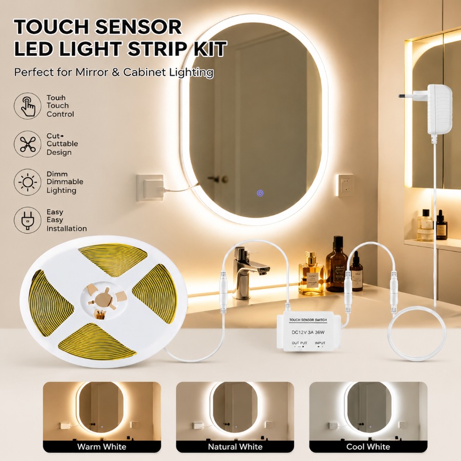 1 Set Dimmable Touch Control B - Dressing Table Vanity With Lighted Mirror 评论和价格