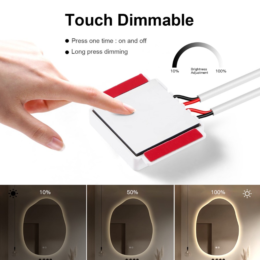1 Set Dimmable Touch Control B - Dressing Table Vanity With Lighted Mirror 评论和价格