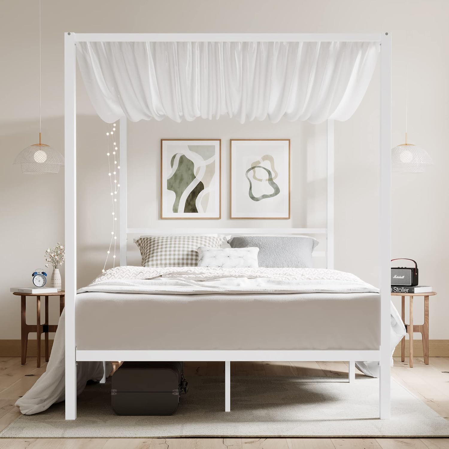 Metal Canopy Bed Frame Queen S - Canopy Bed Frame Metal Queen 评论和价格