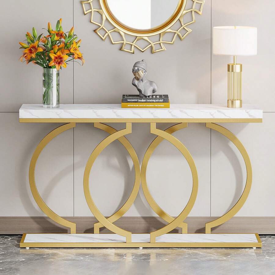 Inch Modern Gold Console Table - Tables 评论和价格