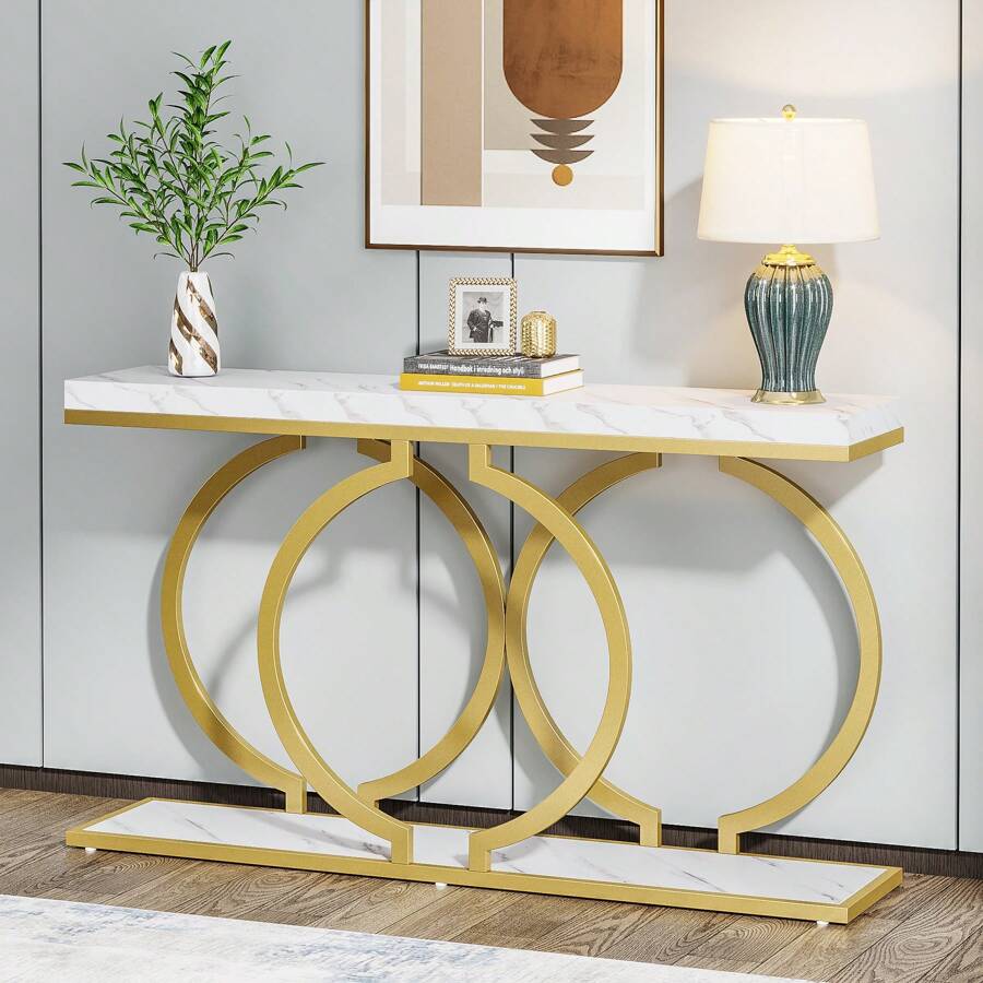 Inch Modern Gold Console Table - Tables 评论和价格