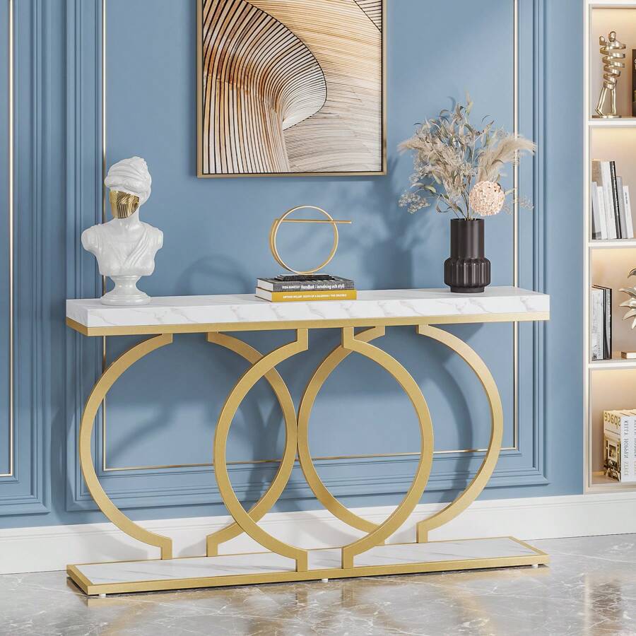 Inch Modern Gold Console Table - Tables 评论和价格