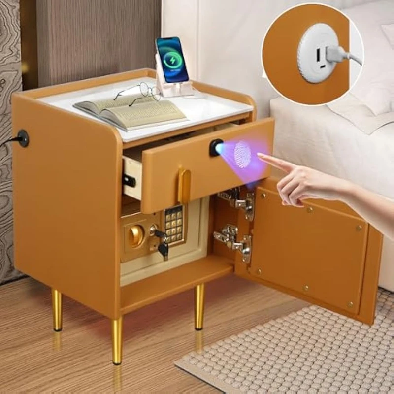 Smart Nightstand With Hidden S - Solid Wood Nightstand 2 Drawers 评论和价格