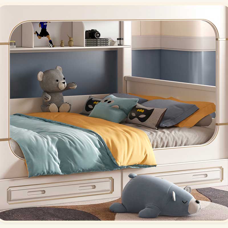 &Modern House White Boys Girl  - Bunk Bed With Stairs And Slide 评论和价格