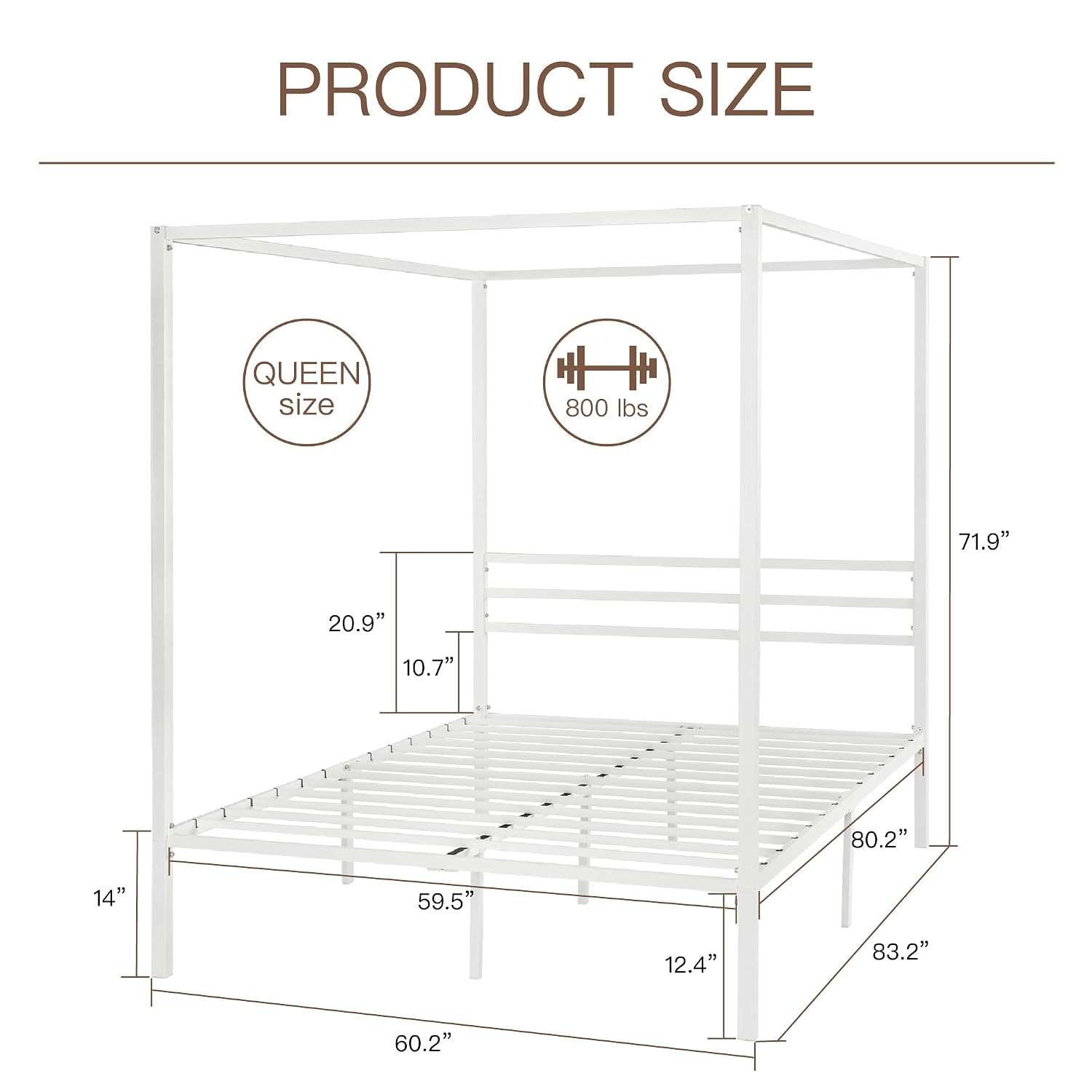 Queen Metal Canopy Bed Frame H - Canopy Bed Frame Metal Queen 评论和价格