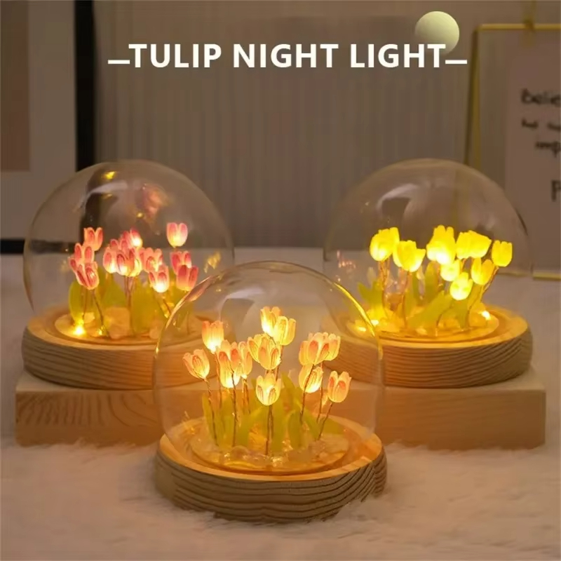 LED DIY Handmade Mini Tulip Ni - Floating Nightstand With Led Light 评论和价格