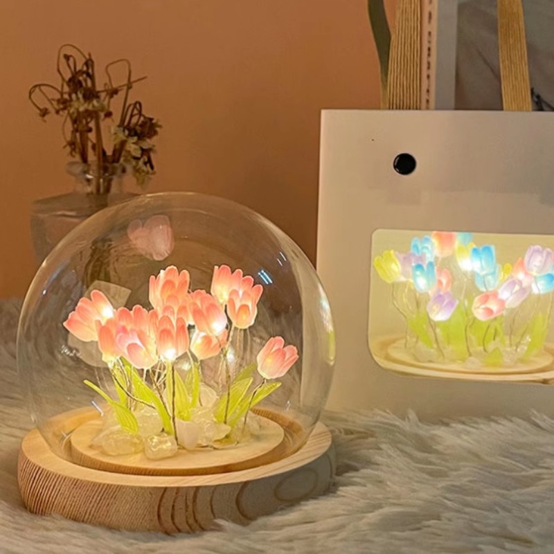 LED DIY Handmade Mini Tulip Ni - Floating Nightstand With Led Light 评论和价格