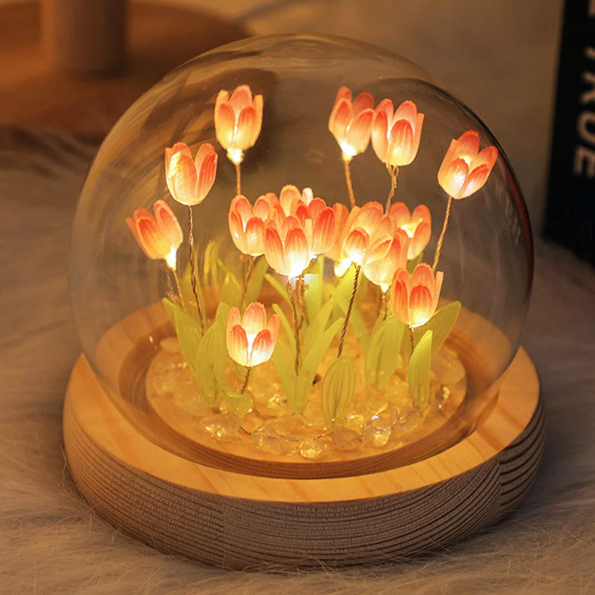 LED DIY Handmade Mini Tulip Ni - Floating Nightstand With Led Light 评论和价格