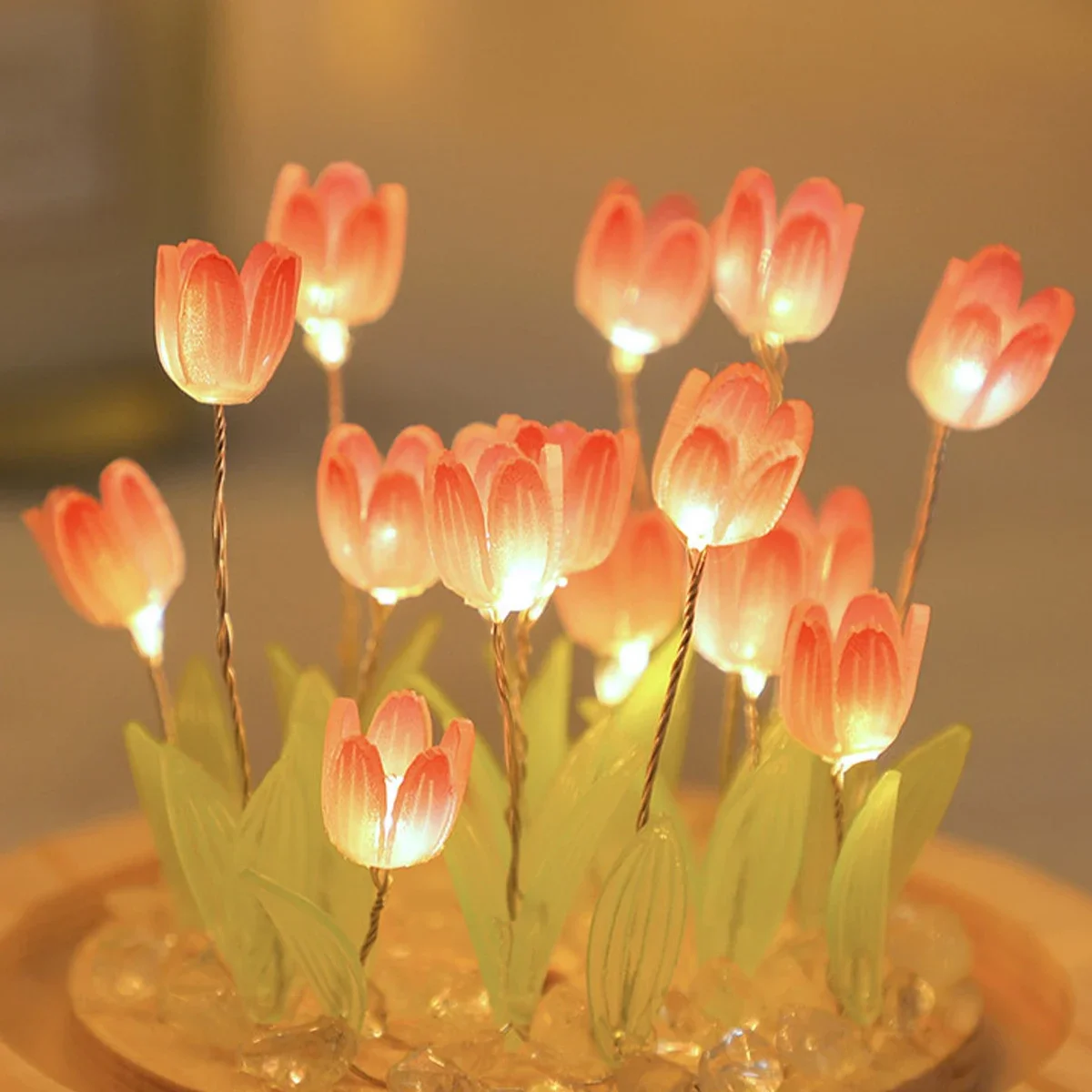 LED DIY Handmade Mini Tulip Ni - Floating Nightstand With Led Light 评论和价格
