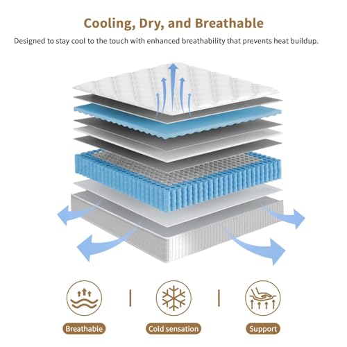 Queen Mattress, 14 Inch Hybrid - Memory Foam Mattress In A Box Queen 评论和价格