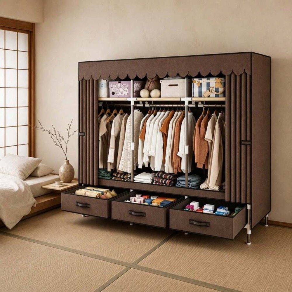 Portable Wardrobe Closet with  - Wardrobe Closet Portable Fabric Cover 评论和价格