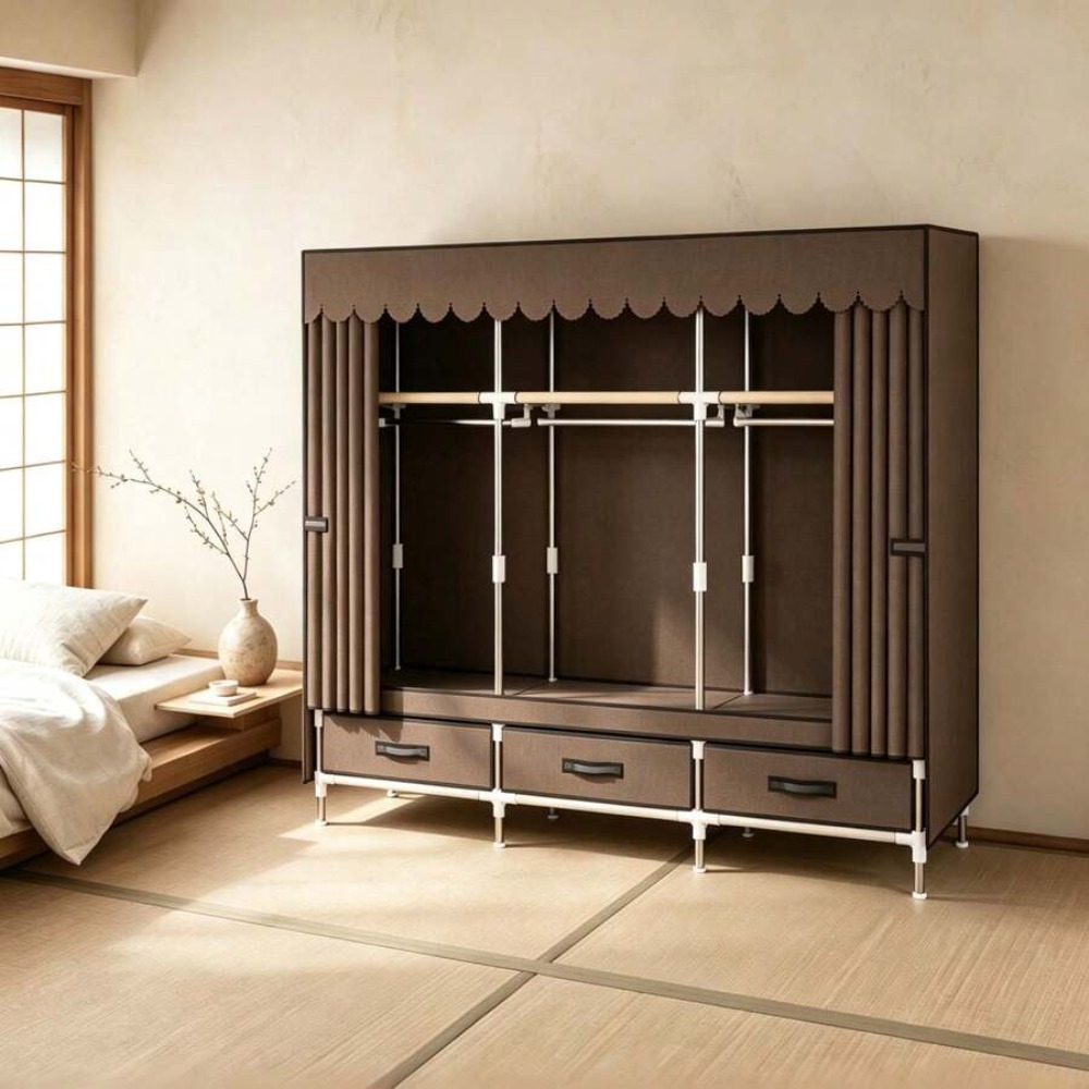 Portable Wardrobe Closet with  - Wardrobe Closet Portable Fabric Cover 评论和价格