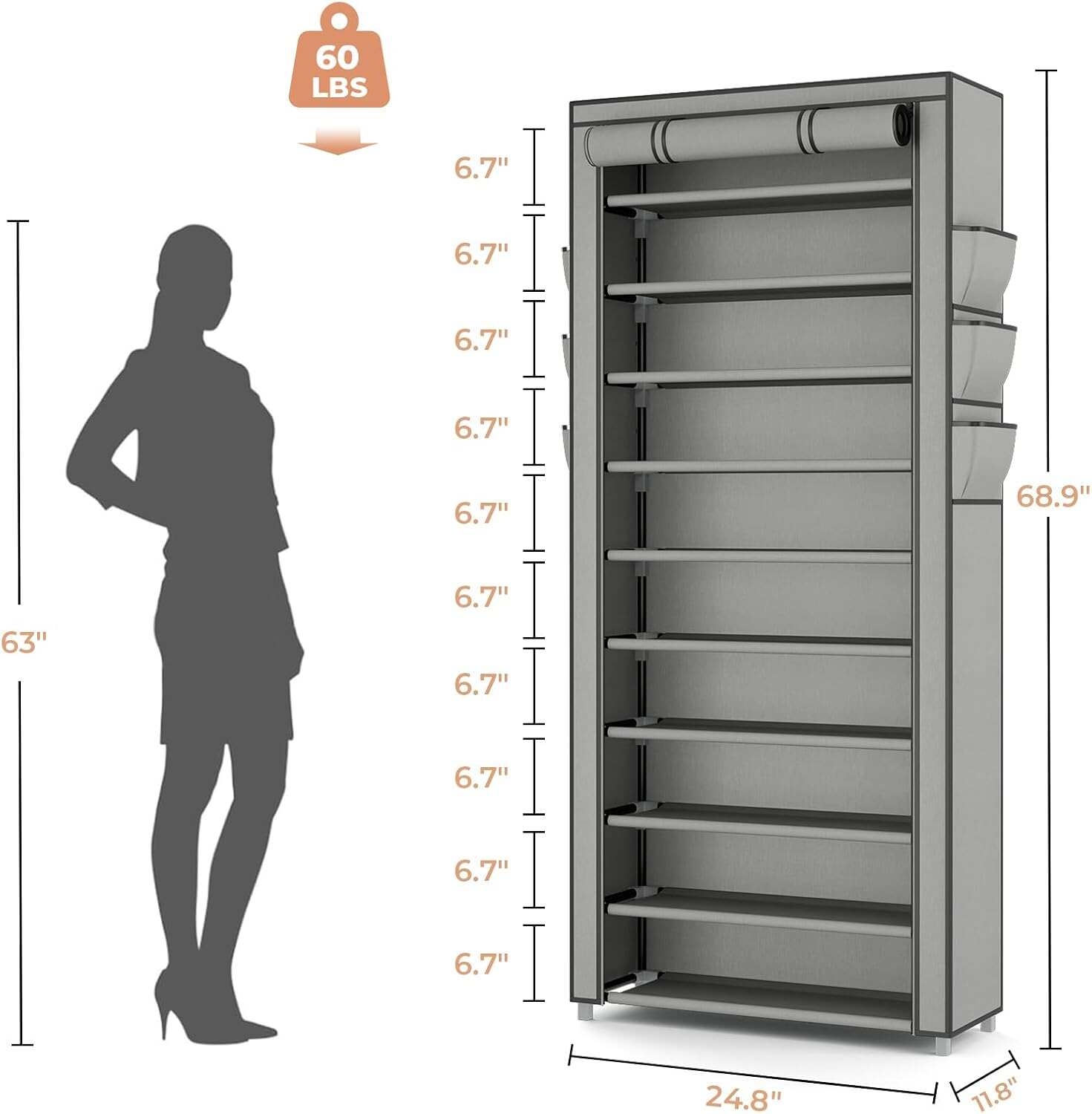 Vertical Narrow Shoe Rack Orga - Shoe Rack Cabinet Narrow Entryway 评论和价格