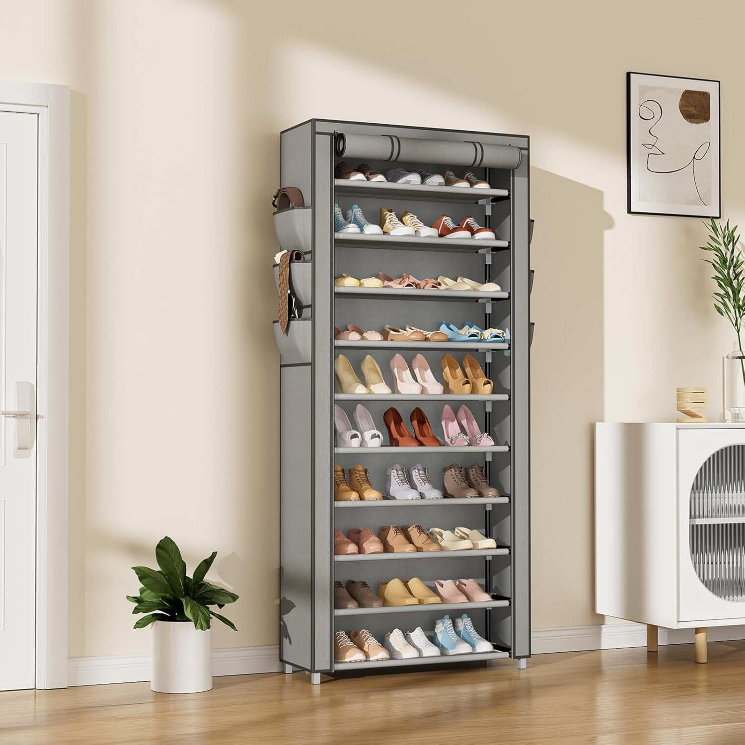 Vertical Narrow Shoe Rack Orga - Shoe Rack Cabinet Narrow Entryway 评论和价格